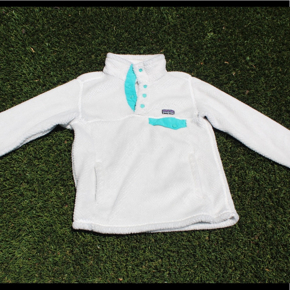 White with a little turquoise Patagonia pullover